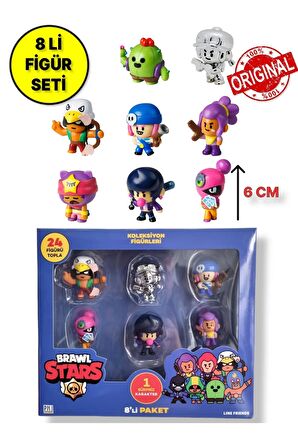 Brawls Star Figür Seti 8 li   - Model 1 - (Sandy + Spike)