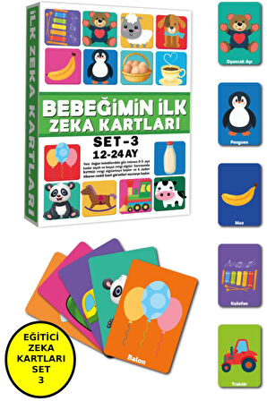 Bebeğimin Ilk Zeka Kartları Set-3 / 12-24 Ay -Eğitici Kartlar