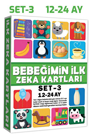 Bebeğimin Ilk Zeka Kartları Set-3 / 12-24 Ay -Eğitici Kartlar