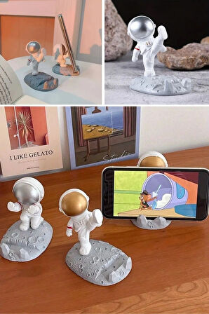 Mini Astronot Model Telefon ve Tablet Tutucu Standı