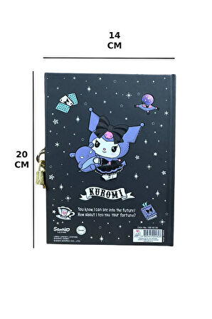 Kuromi Kilitli Defter 80 Yaprak Siyah - 14 x 20