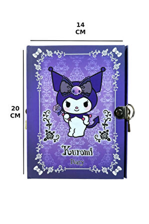 Kuromi Kilitli Defter 80 Yaprak Mavi- 14 X 20