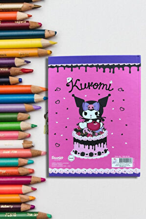 Kuromi Kilitli Defter 80 Yaprak Pembe- 14 X 20