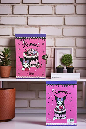 Kuromi Kilitli Defter 80 Yaprak Pembe- 14 X 20