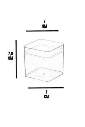 Kapaklı Plastik Kare Tatlı Kabı 250 cc