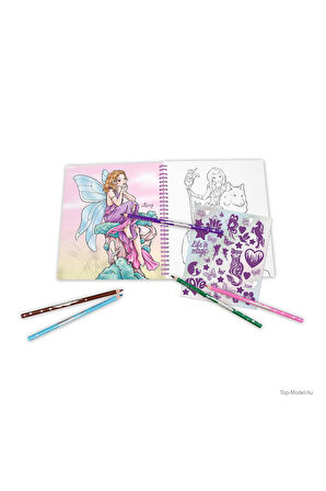 TOPModel Colouring Book With Sequins FAIRY LOVE