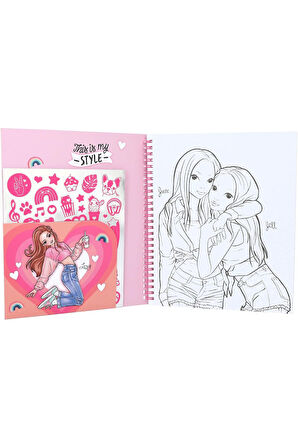 TOPModel - Pullu Tasarım Boyama Kitabı, Yaratıcı Tasarımlar için 40 Model Motif, Çıkartma Kağıdı