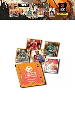 Panini 2024-25 Turkish Airlines Euroleague Sticker 5 Paket  (25 Adet Sticker)