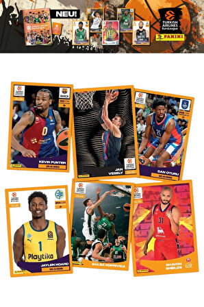 Panini 2024-25 Turkish Airlines Euroleague Sticker 36 Paket  (180 Adet Sticker)