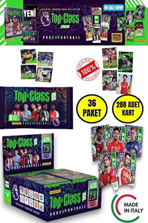 Panini Top Class 2025 Premier League Koleksiyon Futbolcu Kartları  (36 Paket & 288 Adet Kart )