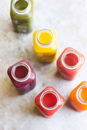 3 Adet Smoothie Detoks Şişesi Şeffaf Plastik Sızdırmaz Kapak Köşeli Meyve Suyu Şişesi 300 ML