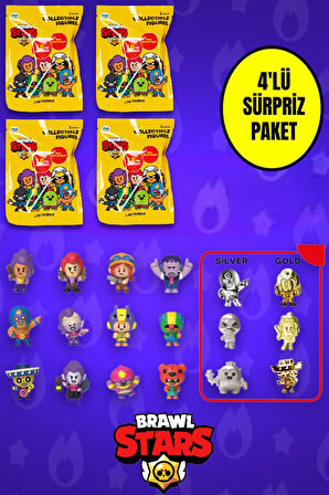 4 Adet Brawl Stars Sürpriz Figür Seri 2