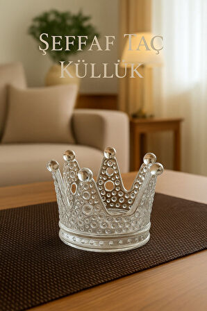 Taç Form Cam Küllük / Mumluk / Fırça Kabı