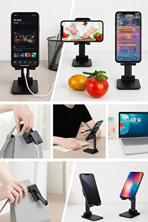 360° Katlanabilir Masaüstü Telefon ve Tablet Standı