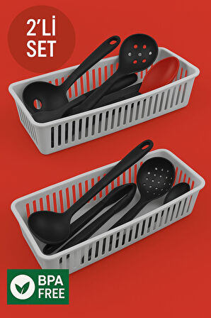2'li Çekmece İçi Kaşıklık Sepet Organizer