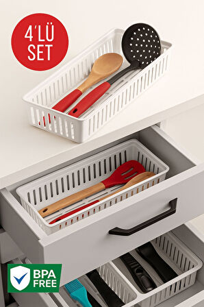 4'lü Çekmece İçi Kaşıklık Sepet Organizer