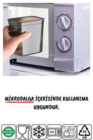 6'lı Antrasit Ekonomik Kırılmaz Saklama Kabı Seti 6x1,75 Lt.