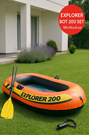 2 Kişilik Şişme Bot Seti – Kürek ve Pompalı Explorer 200