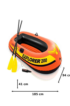 2 Kişilik Şişme Bot Seti – Kürek ve Pompalı Explorer 200