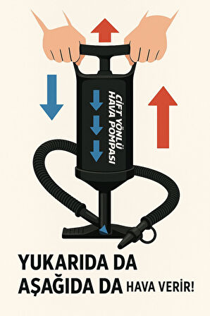 DoublePush – Hızlı Şişirme Pompası 29 cm