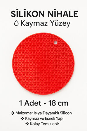 Kaymaz Tabanlı Isıya Dayanıklı Silikon Nihale – 18 cm