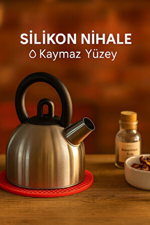 2'li Kaymaz Tabanlı Isıya Dayanıklı Silikon Nihale – 18 cm