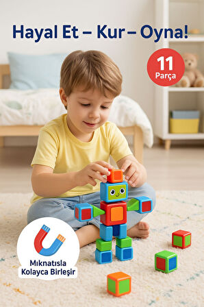 Minik Mühendis – Manyetik Robot Blokları 11 Parça