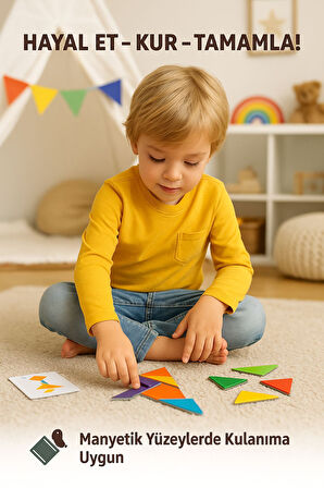 Manyetik Tangram Zeka Oyunu – 36 Parça