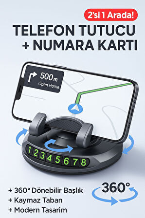 Park Numarası Gösterge Ünitesi ve 360 Derece Dönen Telefon Tutucu