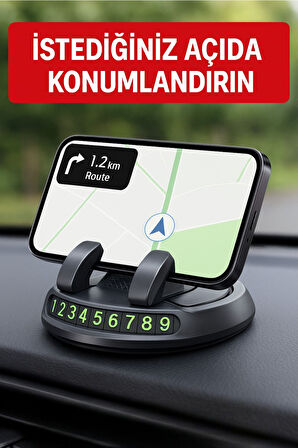 Park Numarası Gösterge Ünitesi ve 360 Derece Dönen Telefon Tutucu