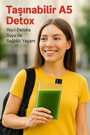 Flexibottle A5 – Soğuk Kahve, Su, Meyve Suyu, Smoothie Taşıma Için Çok Amaçlı Şeffaf Defter Matara