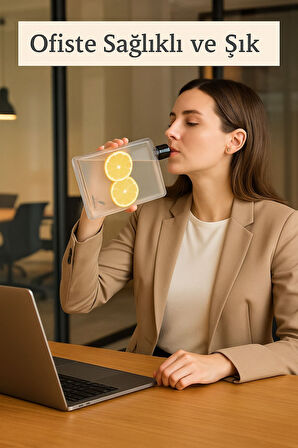 Flexibottle A5 – Soğuk Kahve, Su, Meyve Suyu, Smoothie Taşıma Için Çok Amaçlı Şeffaf Defter Matara