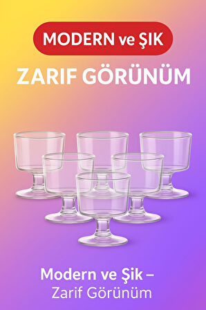 6 Adet Şık Ayaklı 50 ML Tekila & Tatlı Bardağı