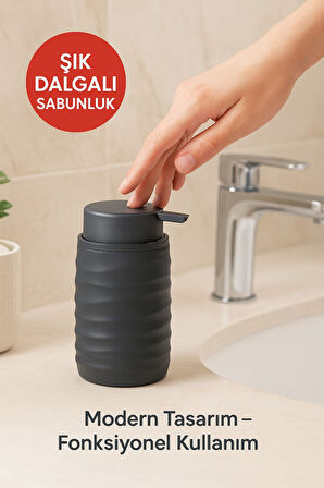 Mutfak ve Banyo İçin Şık Tasarımlı Sabunluk Antrasit