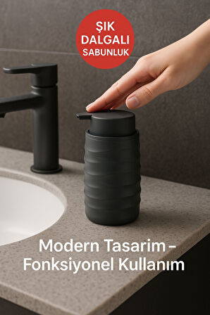 Mutfak ve Banyo İçin Şık Tasarımlı Sabunluk Antrasit