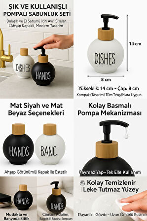 2’li Sabunluk Seti Kolay Basmalı Pompalı Mekanizmalı – Köpük Sabun Uyumlu, Şık Tasarım 450 ML