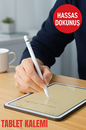 Manyetik Kapaklı Şarjlı Stylus Kalem – 1.4mm Hassas Uç, Tüm Tablet ve Telefonlarla Uyumlu
