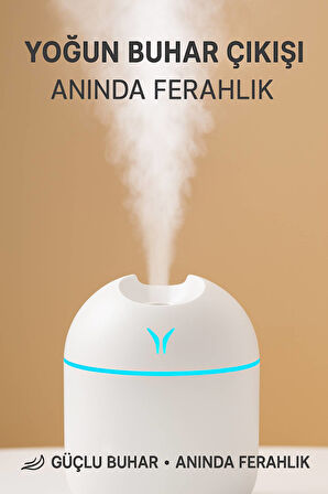 Işıklı Aromaterapi Hava Nemlendirici • Sessiz Çalışma • Güçlü Buhar • Modern Tasarım