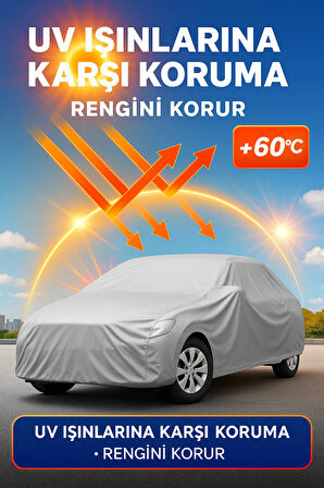 4 Mevsim Dayanıklı Su Geçirmez Lastikli PEVA Araç Örtüsü – UV, Kar, Yağmur ve Rüzgar Koruması