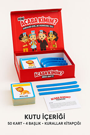 Mini Acaba Kimim? Aile Oyunu – Türkçe İngilizce Zeka ve İfade Geliştiren Kartlı Eğlence Seti