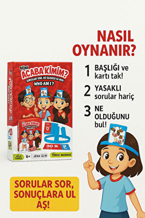Mini Acaba Kimim? Aile Oyunu – Türkçe İngilizce Zeka ve İfade Geliştiren Kartlı Eğlence Seti