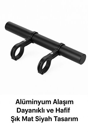 Bisiklet Gidon Uzatma Barı – Çoklu Montaj Alanı, Dayanıklı ve Şık Aksesuar Tutucu 30 cm