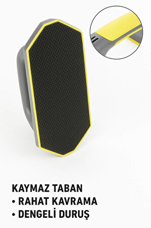 Kaymaz Tabanlı Push-Up Standı – Ev ve Salon Kullanımına Uygun Güçlü Destek Aparatı Sarı