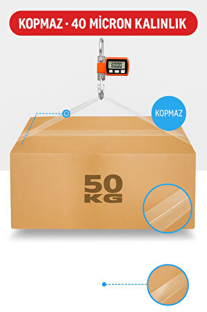 1 Adet-66 Metre Şeffaf Koli Bandı – Extra Strong 40 Micron Kalınlık, Güçlü Yapışkan