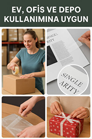 1 Adet-66 Metre Şeffaf Koli Bandı – Extra Strong 40 Micron Kalınlık, Güçlü Yapışkan