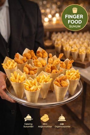 Mini Bambu Sunum Korneti 6X3,5 Cm Doğal Sunum Külahı Kokteyl Catering Finger Food Sunumluk