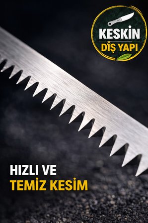 Mini Tavuk Kuyruk Testere Kamp Testeresi Dal Budama El Testeresi Kemik Kesme Kıl Testere 34 cm