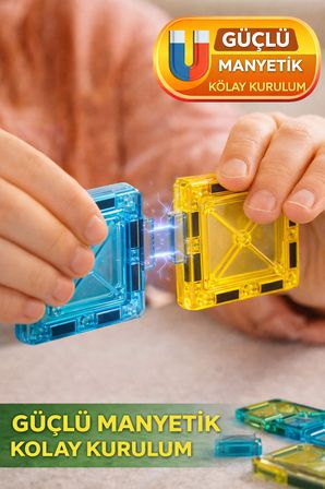 37 Parça Manyetik Çiftlik Oyuncak Seti Magnet Yapı Blokları Eğitici Çocuk Oyunu