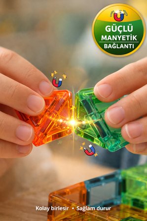 70 Parça Manyetik Blok Seti Çiftlik Oyunu Eğitici Zeka Geliştirici Oyuncak 5.5 cm