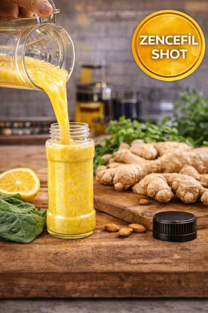 10’lu Siyah Kapak Detox Zencefil Vitamin Shot Şişesi I Kilitli Kapaklı Plastik Sağlık Şişesi 90 ml 